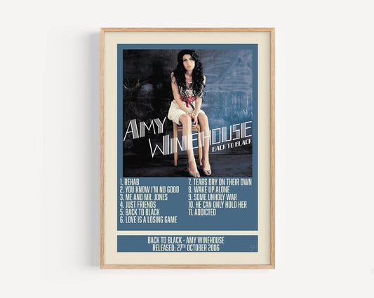 Back to Black - Amy Winehouse - Album Print