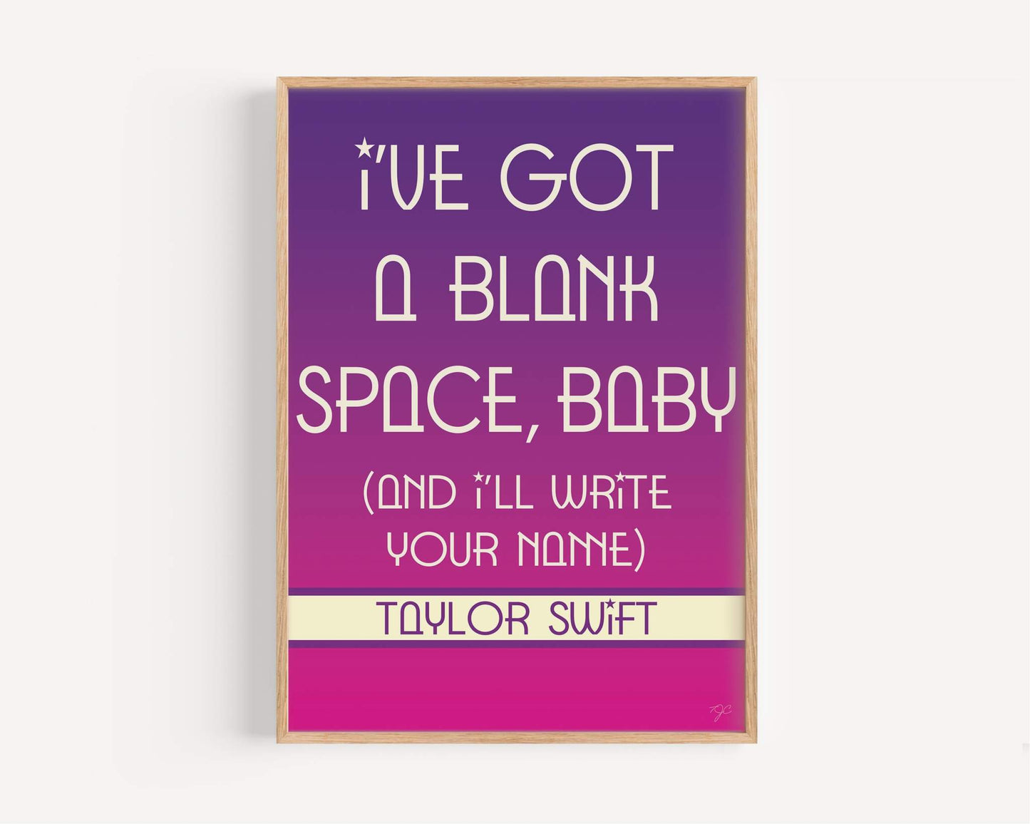 Blank Space - Taylor Swift - Art Print