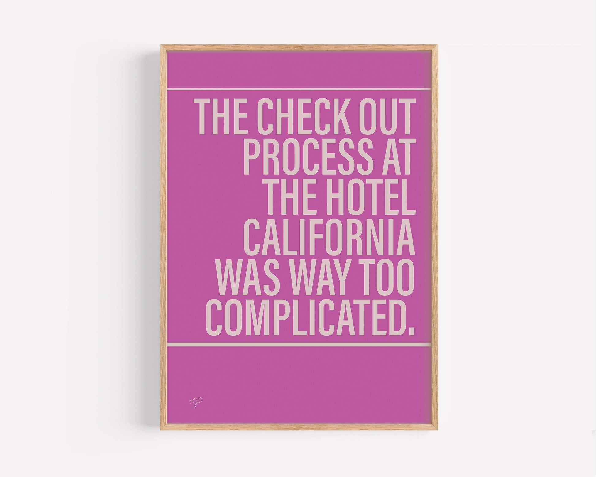 Hotel California Eagles Alternative Lyrics Music Print | Song Lyric Wall Art UK | Striped Circle