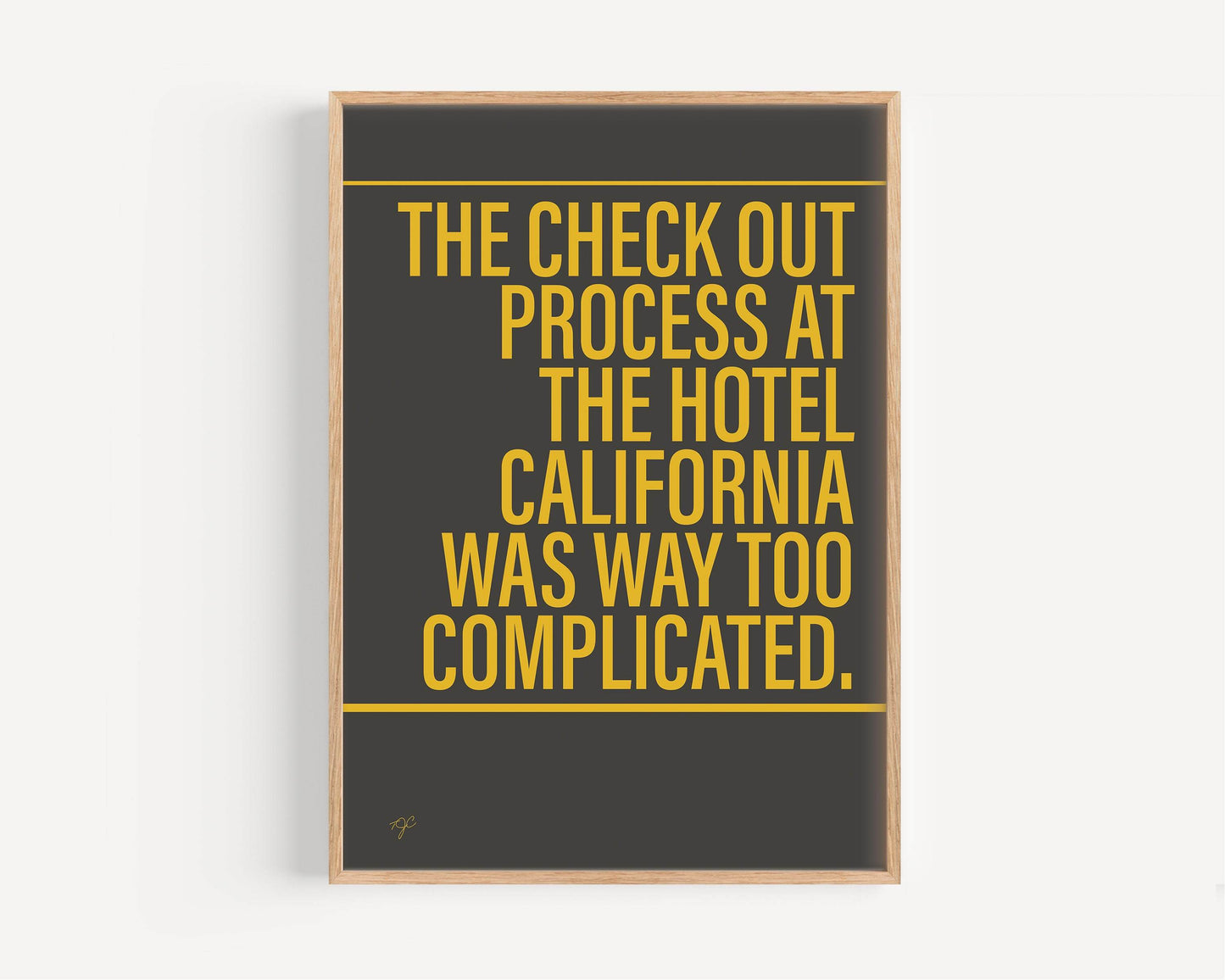 Hotel California Eagles Alternative Lyrics Music Print | Song Lyric Wall Art UK | Striped Circle