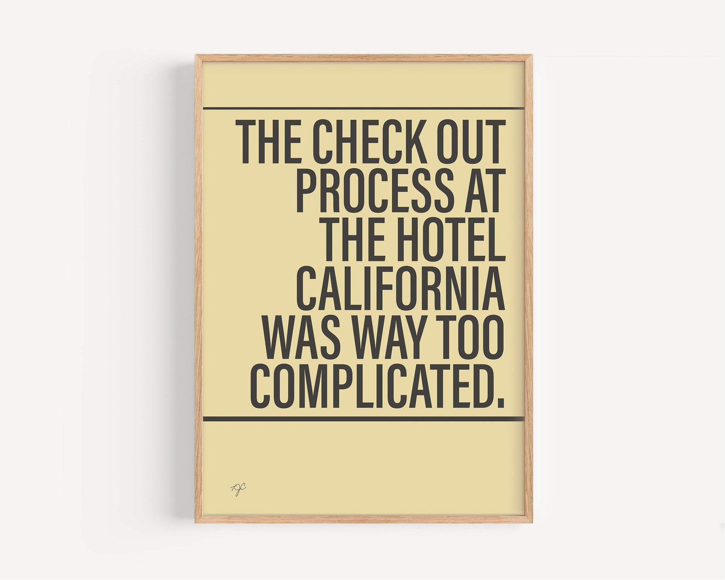 Hotel California Eagles Alternative Lyrics Music Print | Song Lyric Wall Art UK | Striped Circle