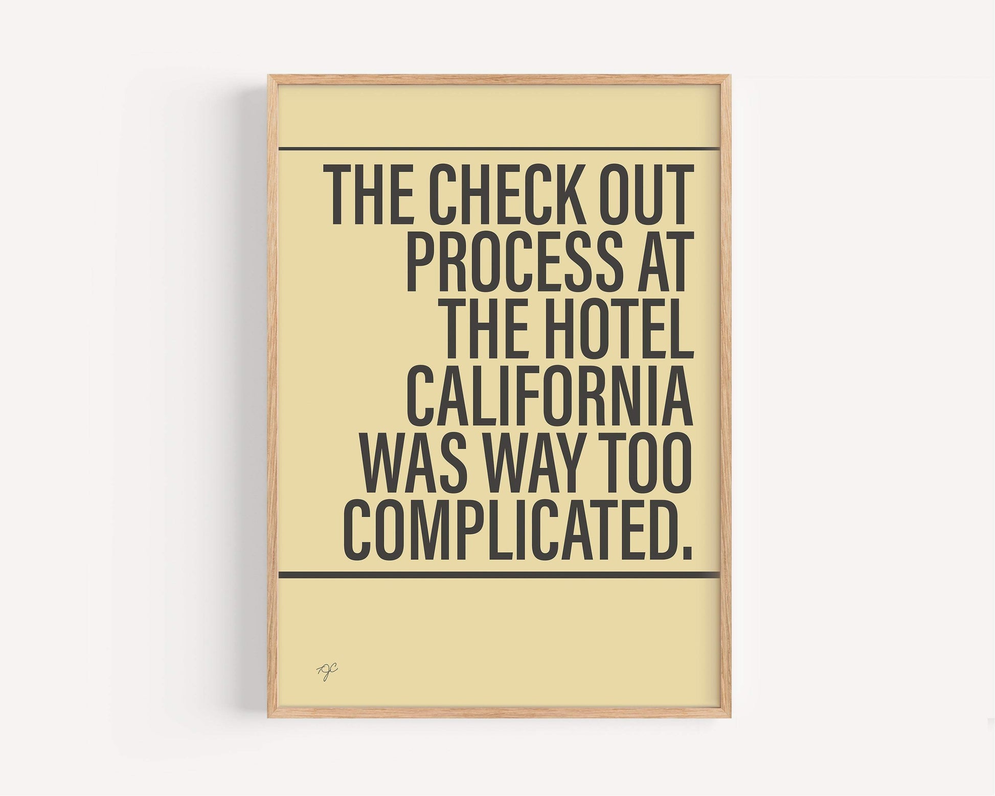 Hotel California Eagles Alternative Lyrics Music Print | Song Lyric Wall Art UK | Striped Circle