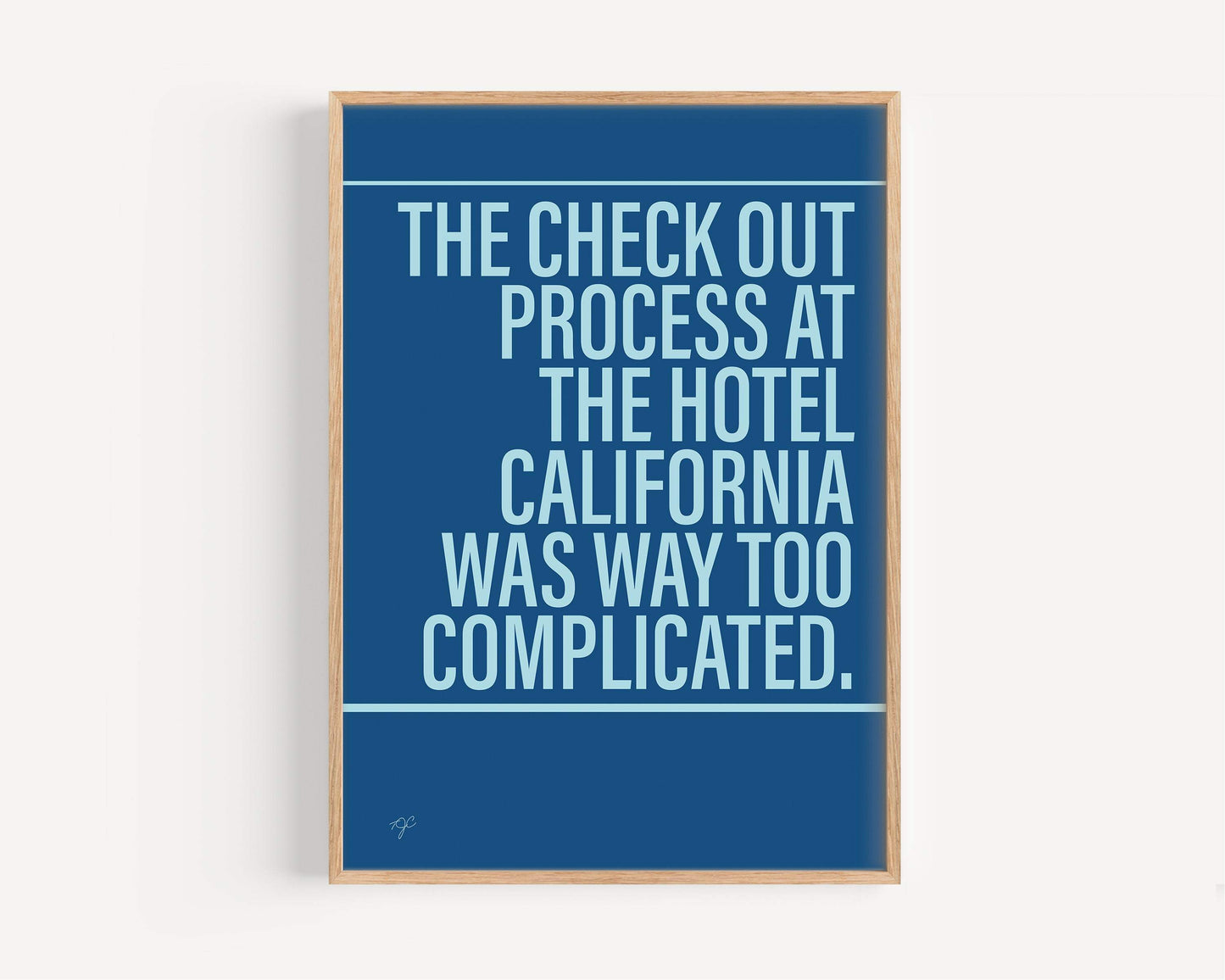 Hotel California Eagles Alternative Lyrics Music Print | Song Lyric Wall Art UK | Striped Circle