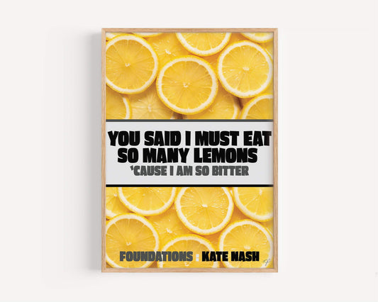 You Must Eat So Many Lemons music print on a high quality matte paper!