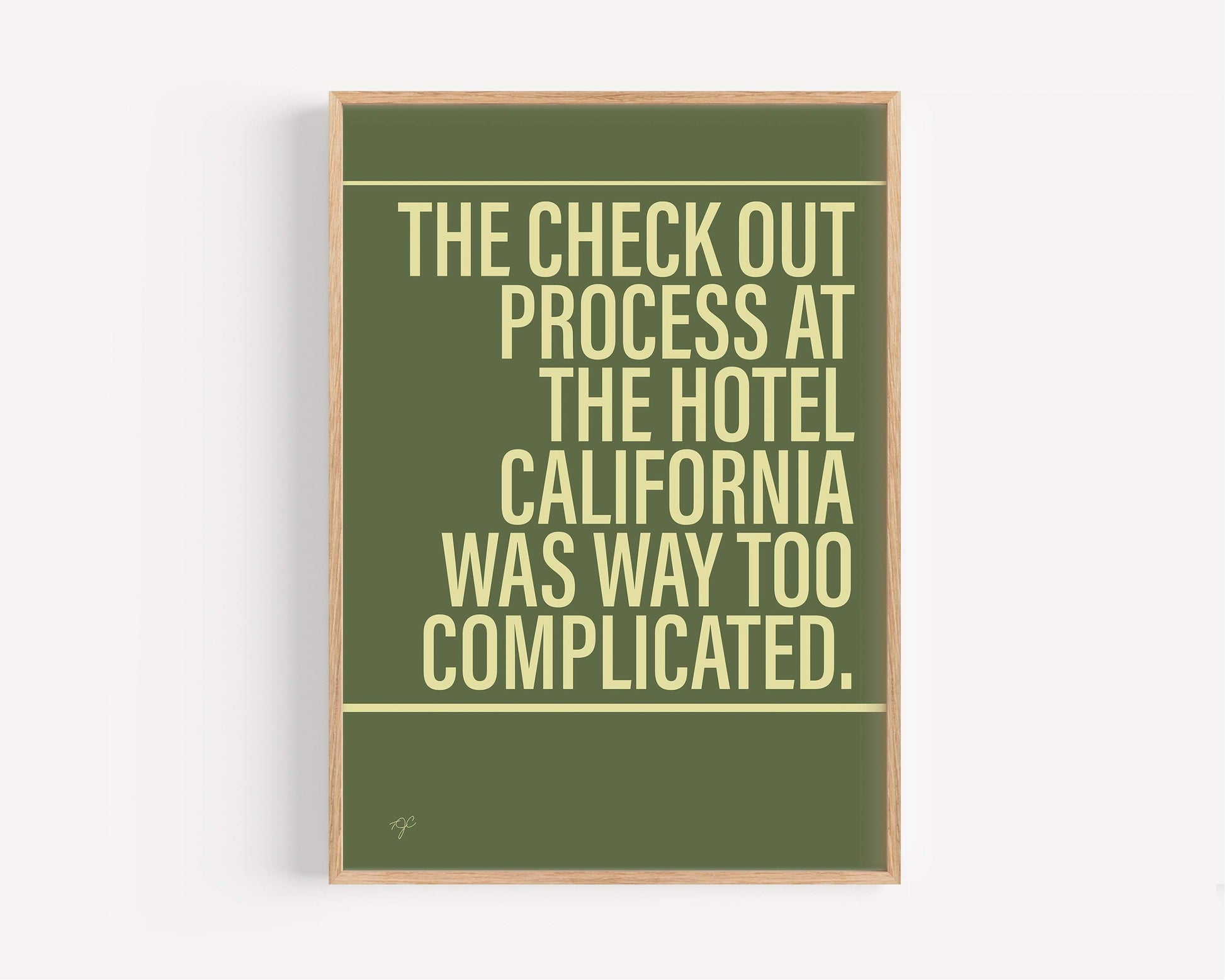 Hotel California Eagles Alternative Lyrics Music Print | Song Lyric Wall Art UK | Striped Circle