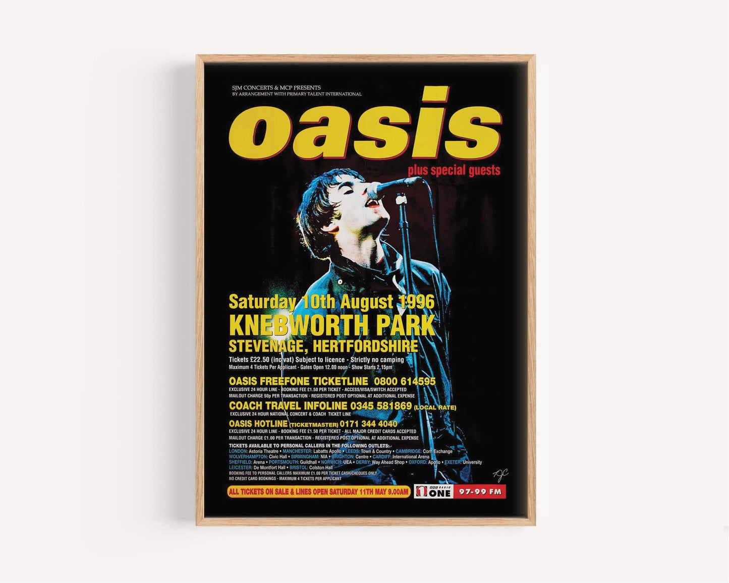 Oasis Knebworth poster replica print