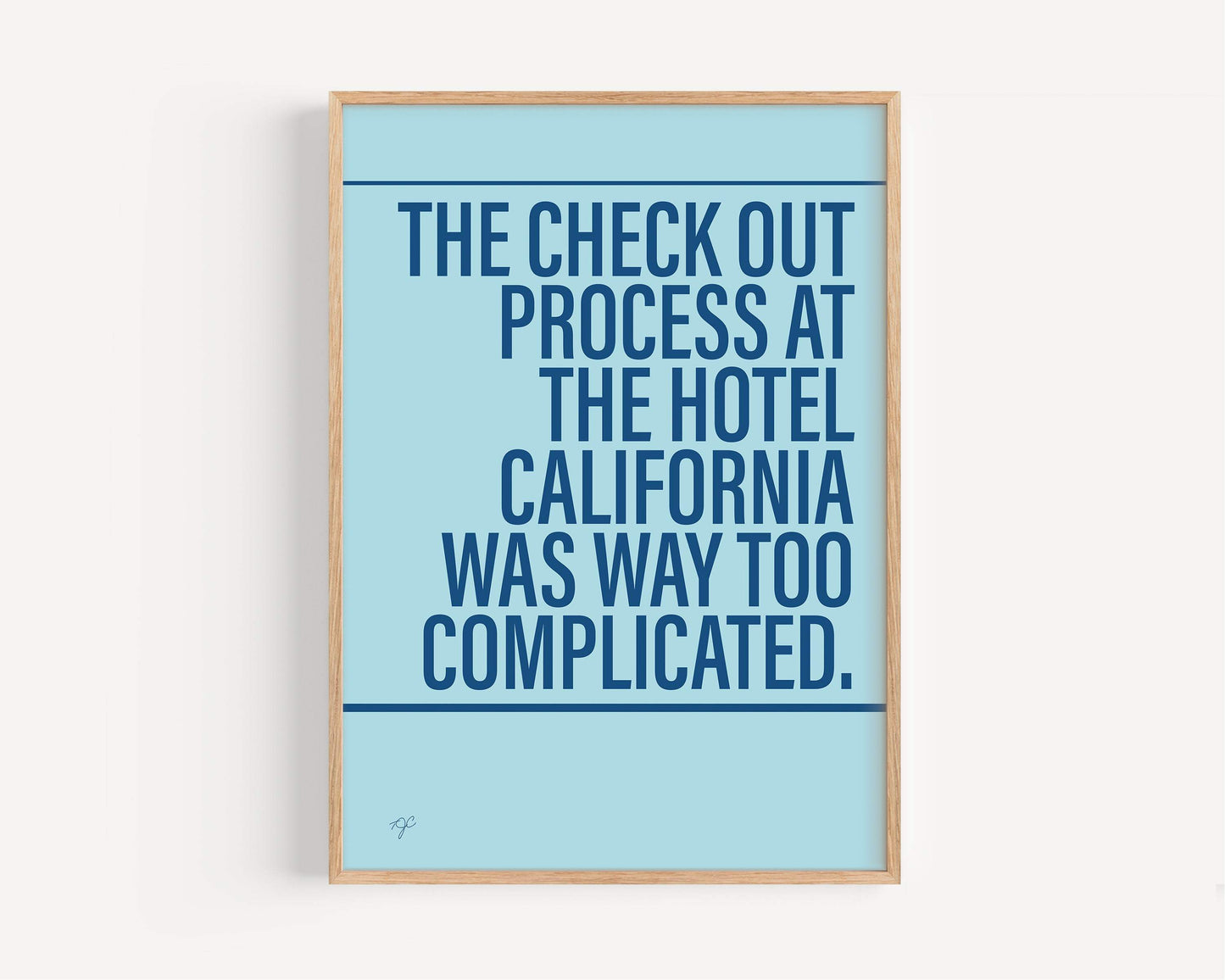 Hotel California Eagles Alternative Lyrics Music Print | Song Lyric Wall Art UK | Striped Circle