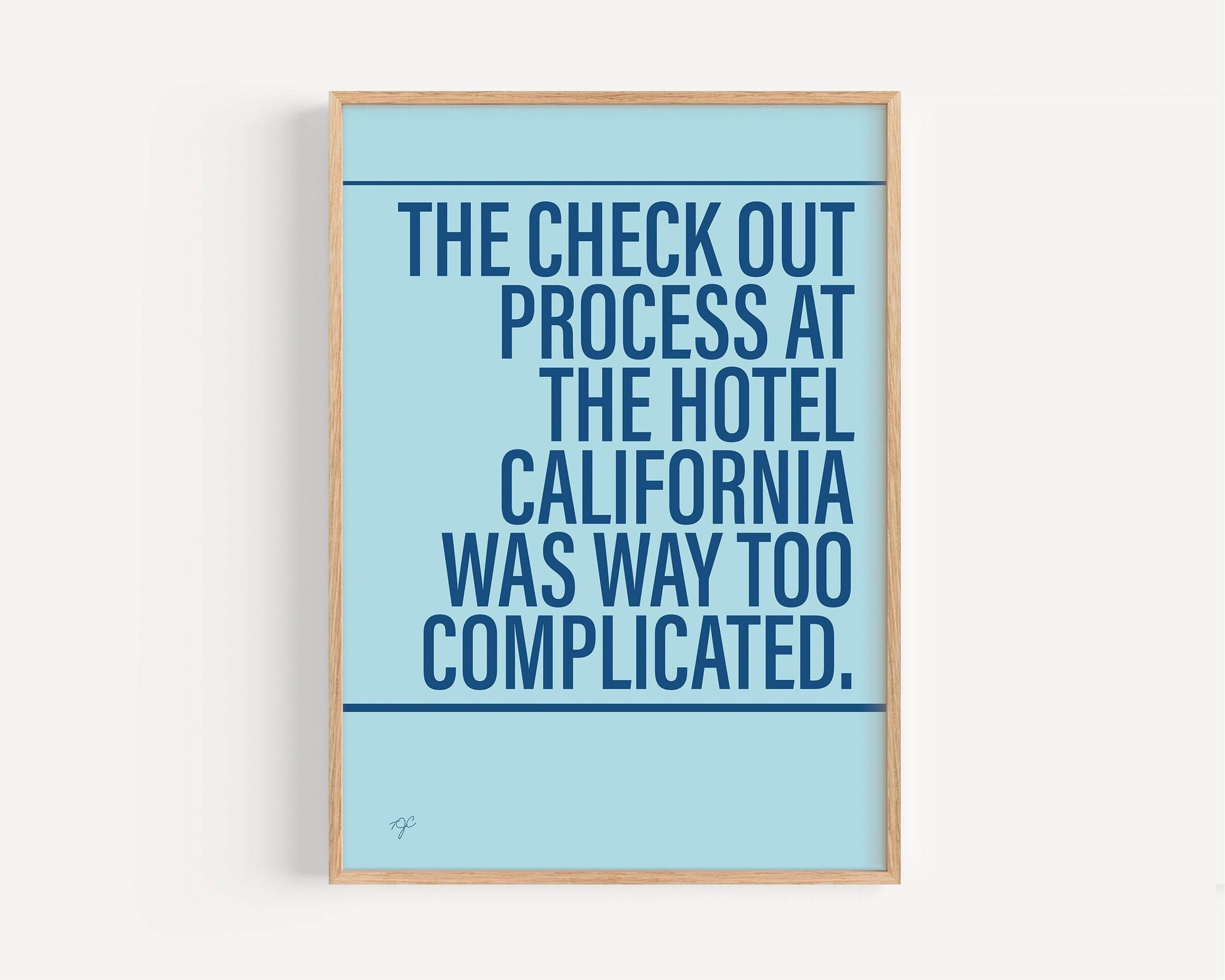 Hotel California Eagles Alternative Lyrics Music Print | Song Lyric Wall Art UK | Striped Circle