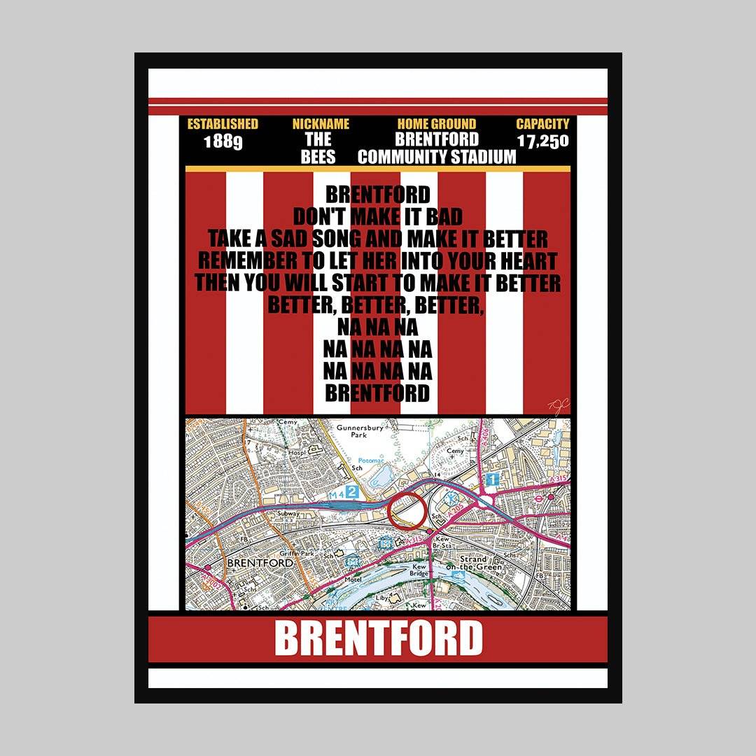 Brentford Community Stadium print - Striped CircleA5 (148mm x 210mm)