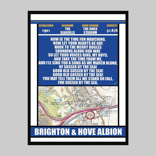 Brighton & Hove Albion Amex Stadium print - Striped CircleA5 (148mm x 210mm)