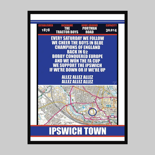 Ipswich Town Portman Road print - Striped CircleA5 (148mm x 210mm)