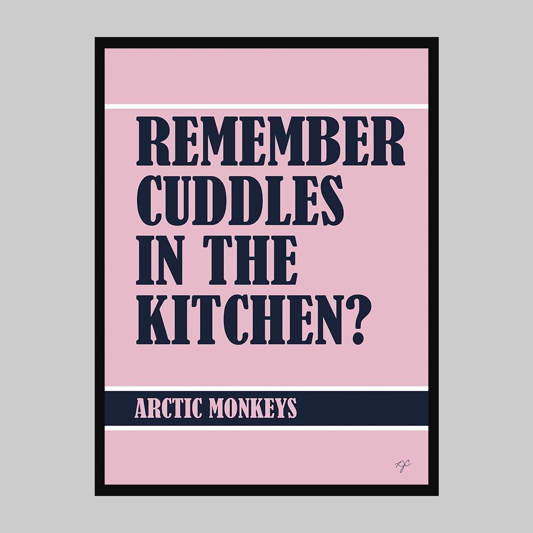 Cuddles in the Kitchen Arctic Monkeys print - Striped Circle