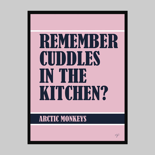 Cuddles in the Kitchen Arctic Monkeys print - Striped CircleA4