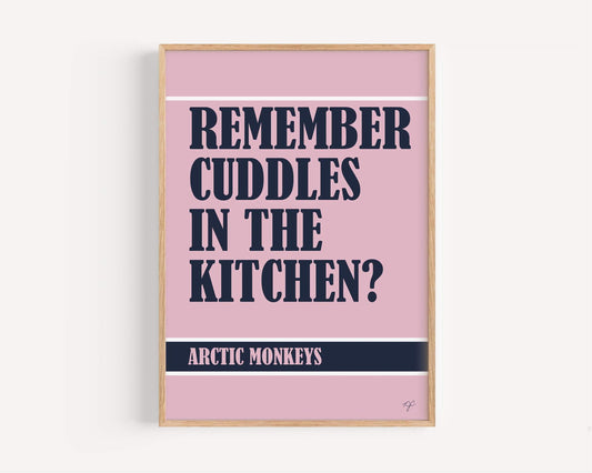 Cuddles in the Kitchen Arctic Monkeys print