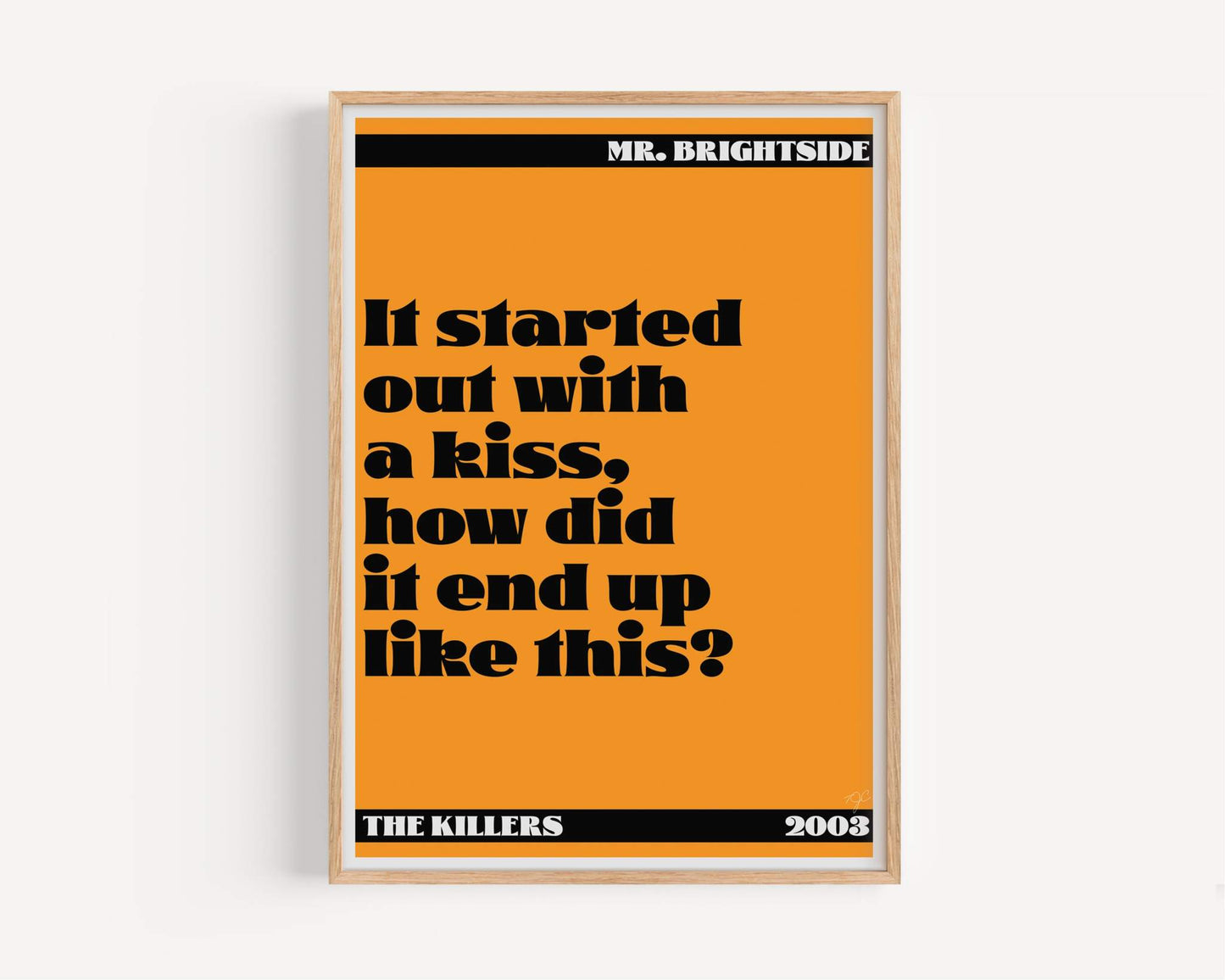 Mr Brightside The Killers - Art Print