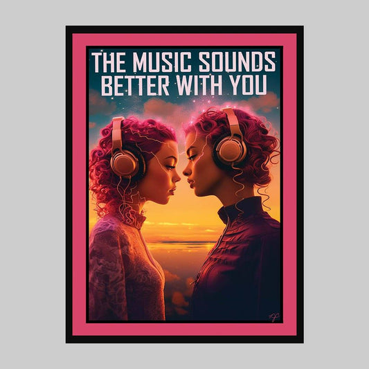 Music Sounds Better with You Stardust art print - Striped Circle