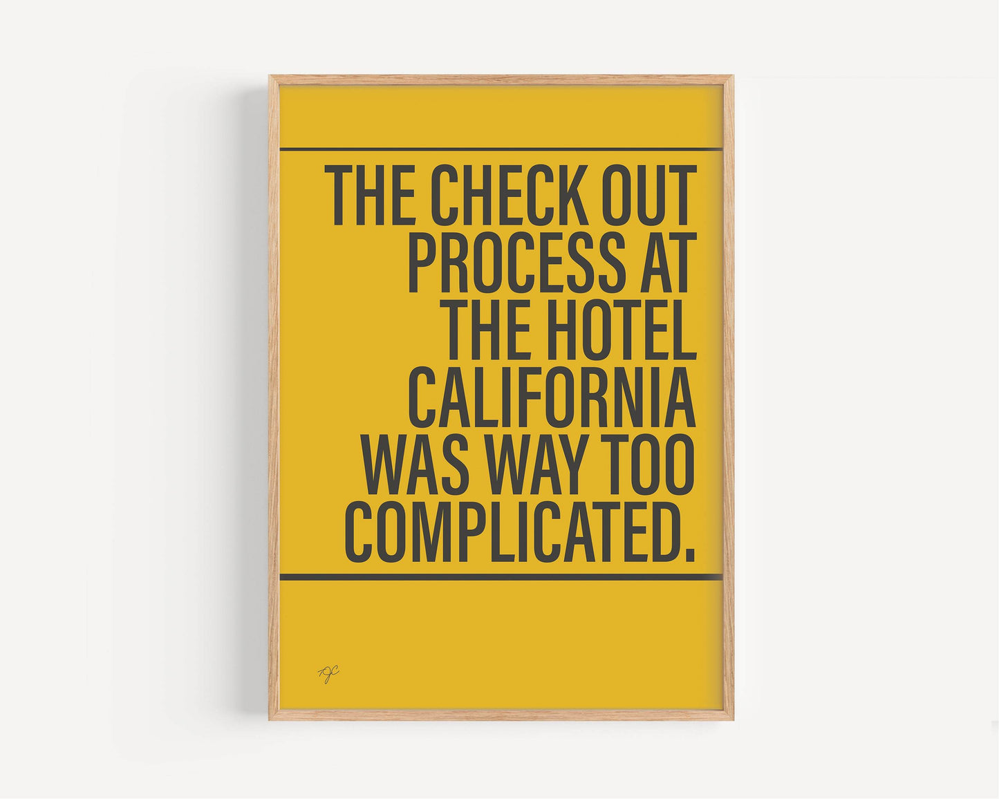 Hotel California Eagles Alternative Lyrics Music Print | Song Lyric Wall Art UK | Striped Circle