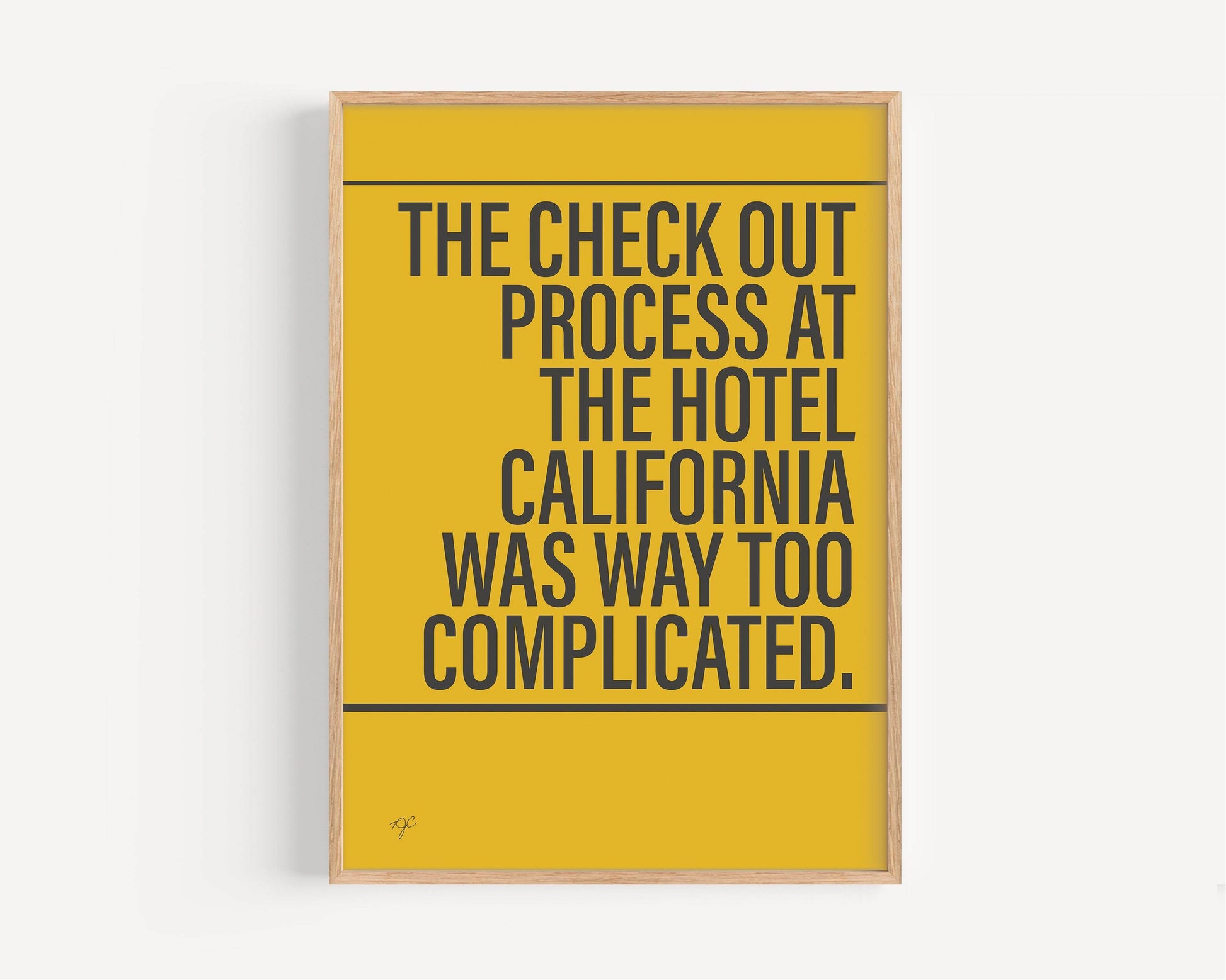 Hotel California Eagles Alternative Lyrics Music Print | Song Lyric Wall Art UK | Striped Circle