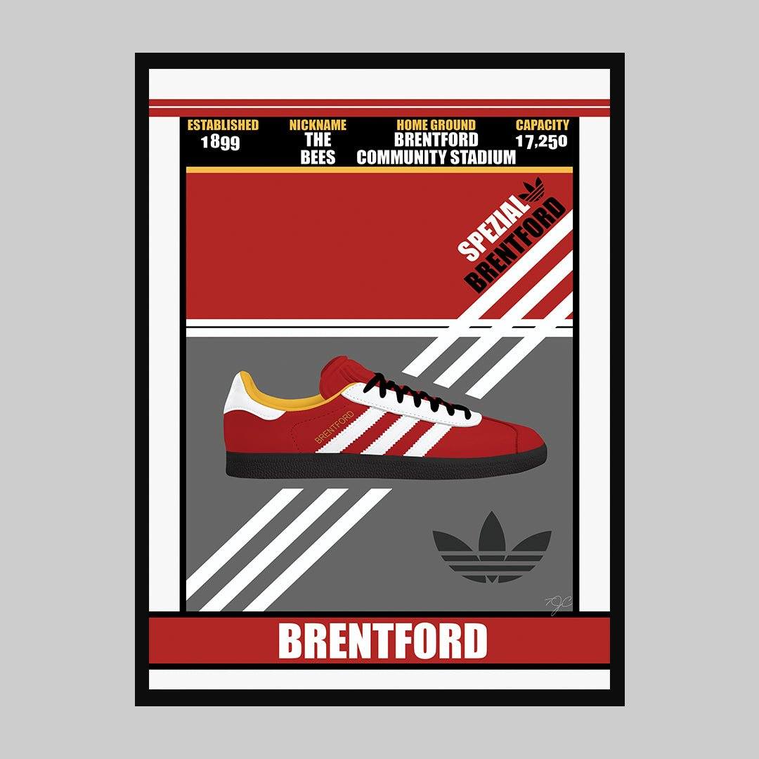 Brentford Spezial trainer print - Striped CircleA5 (148mm x 210mm)