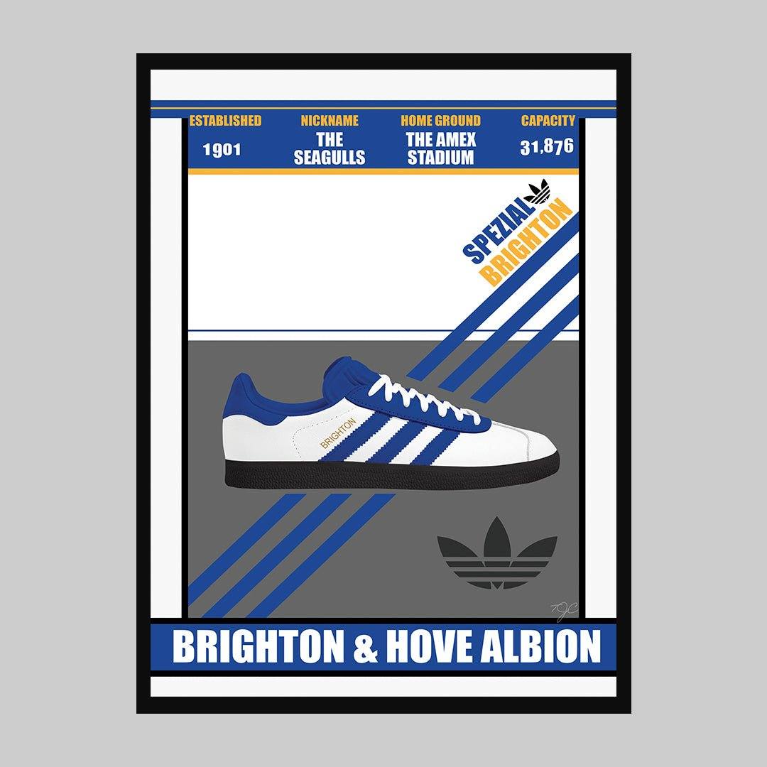 Brighton & Hove Albion Spezial trainer print - Striped CircleA5 (148mm x 210mm)