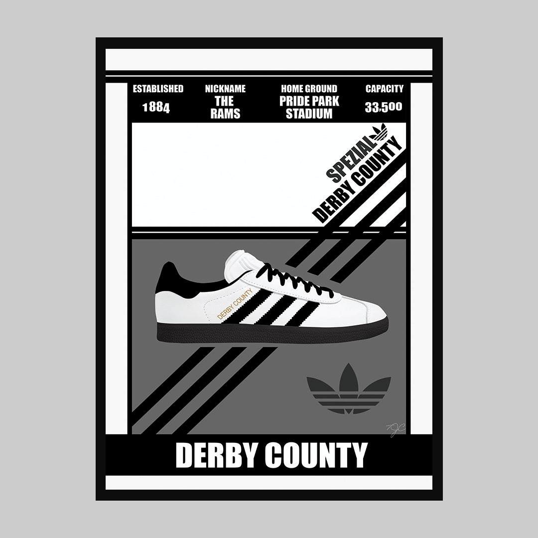 Derby County Spezial Trainer print - Striped CircleA5 (148mm x 210mm)