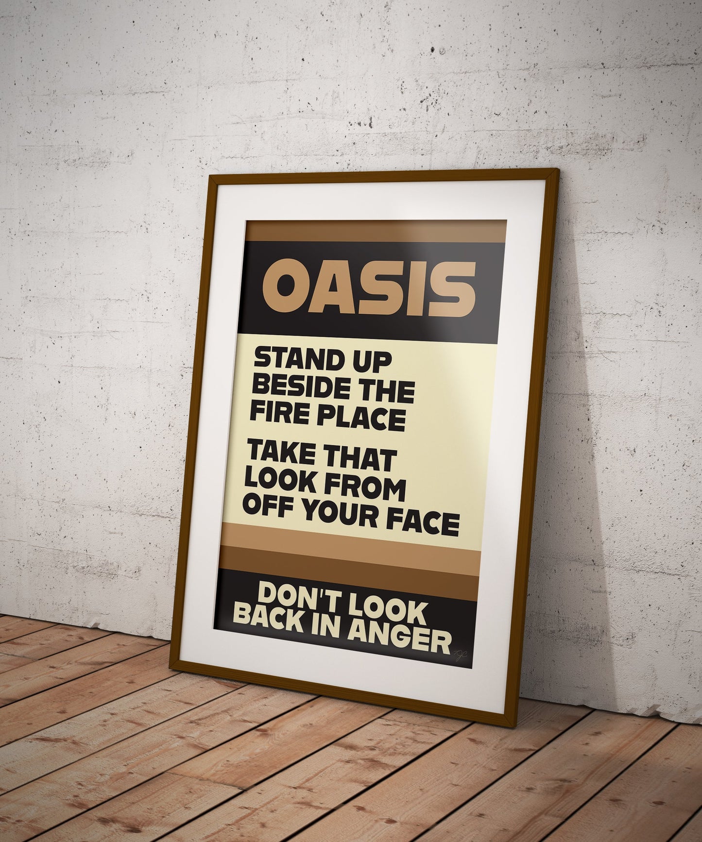 Don't Look Back in Anger Oasis Print - Striped Circle