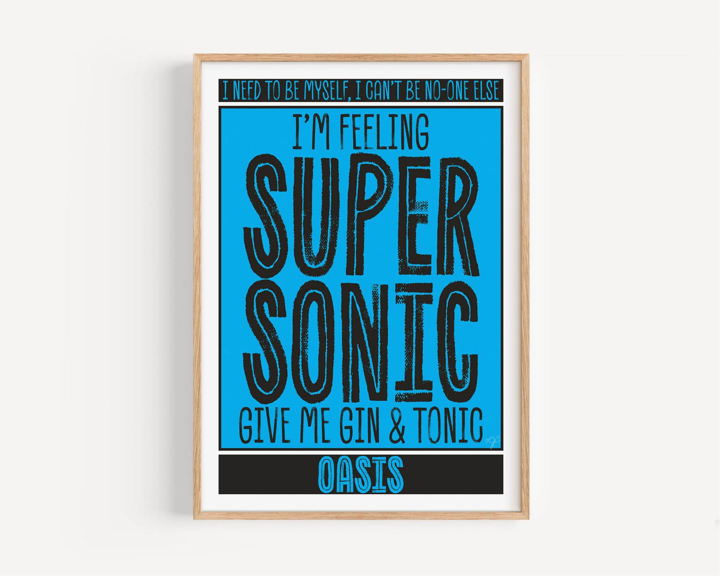 Oasis Supersonic Lyric Print