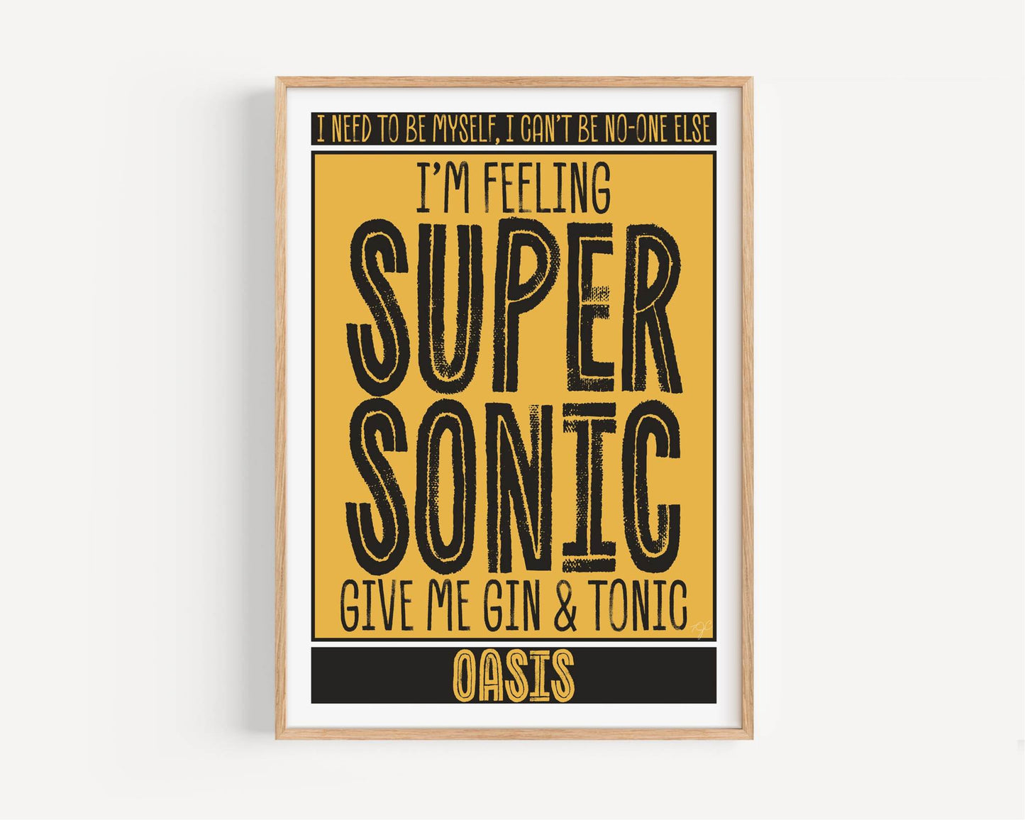 Oasis Supersonic Lyric Print