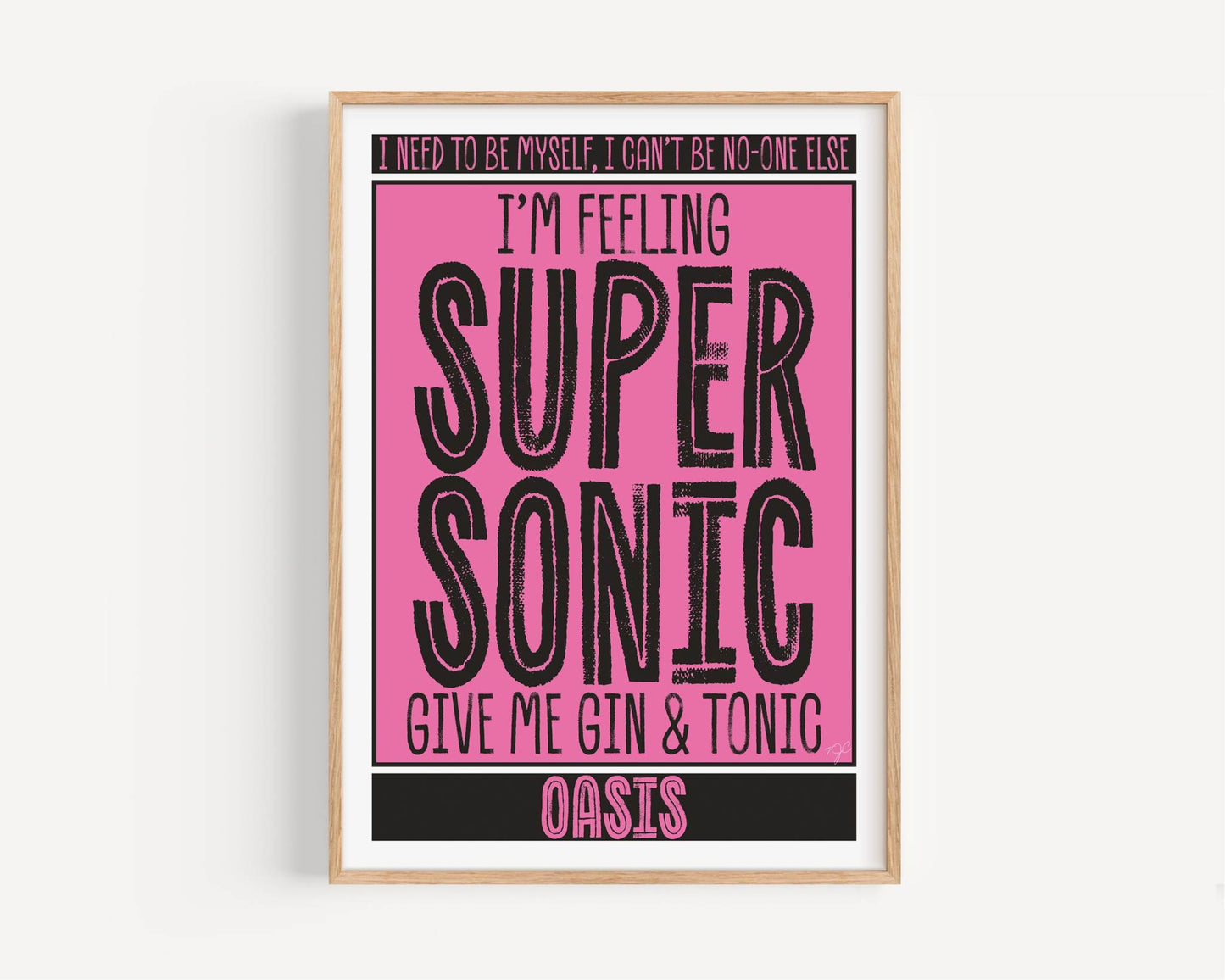 Oasis Supersonic Lyric Print