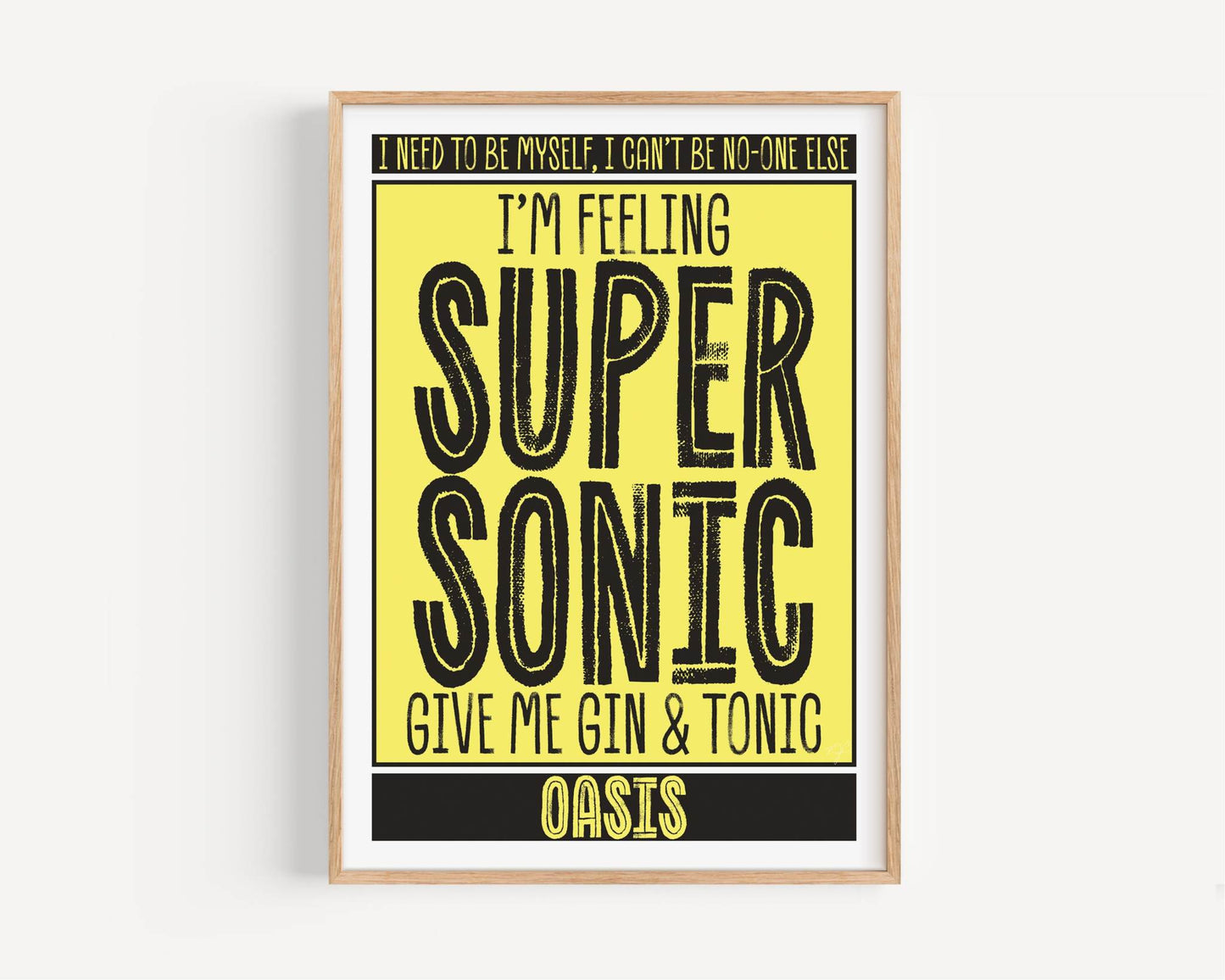 Oasis Supersonic Lyric Print