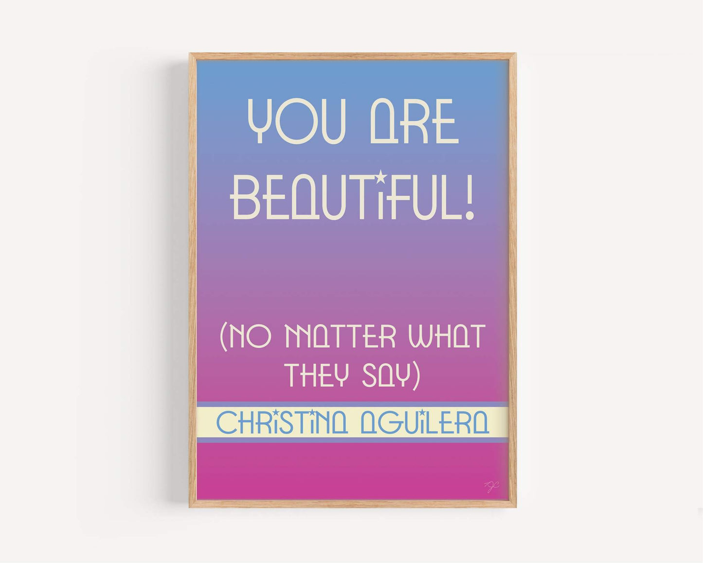 You are Beautiful - Christina Aguilera - Art Print