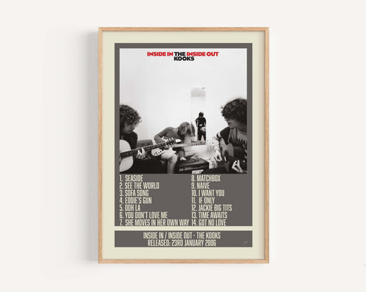 The Kooks album print - Inside In/Inside Out - on a luxury matte paper