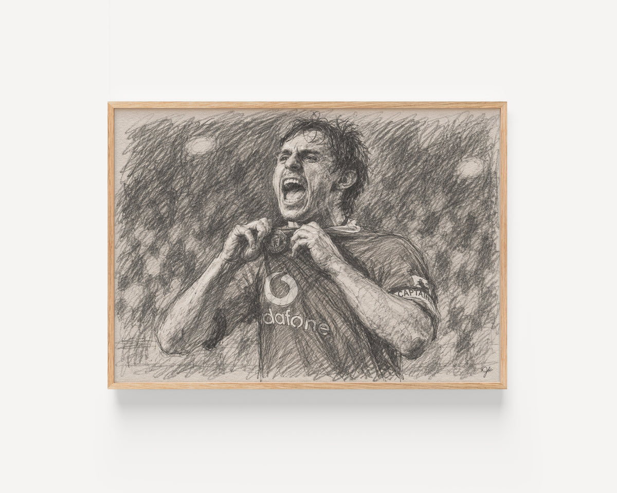 "Kiss the Badge" Football Moment Pencil Sketch Print | UK