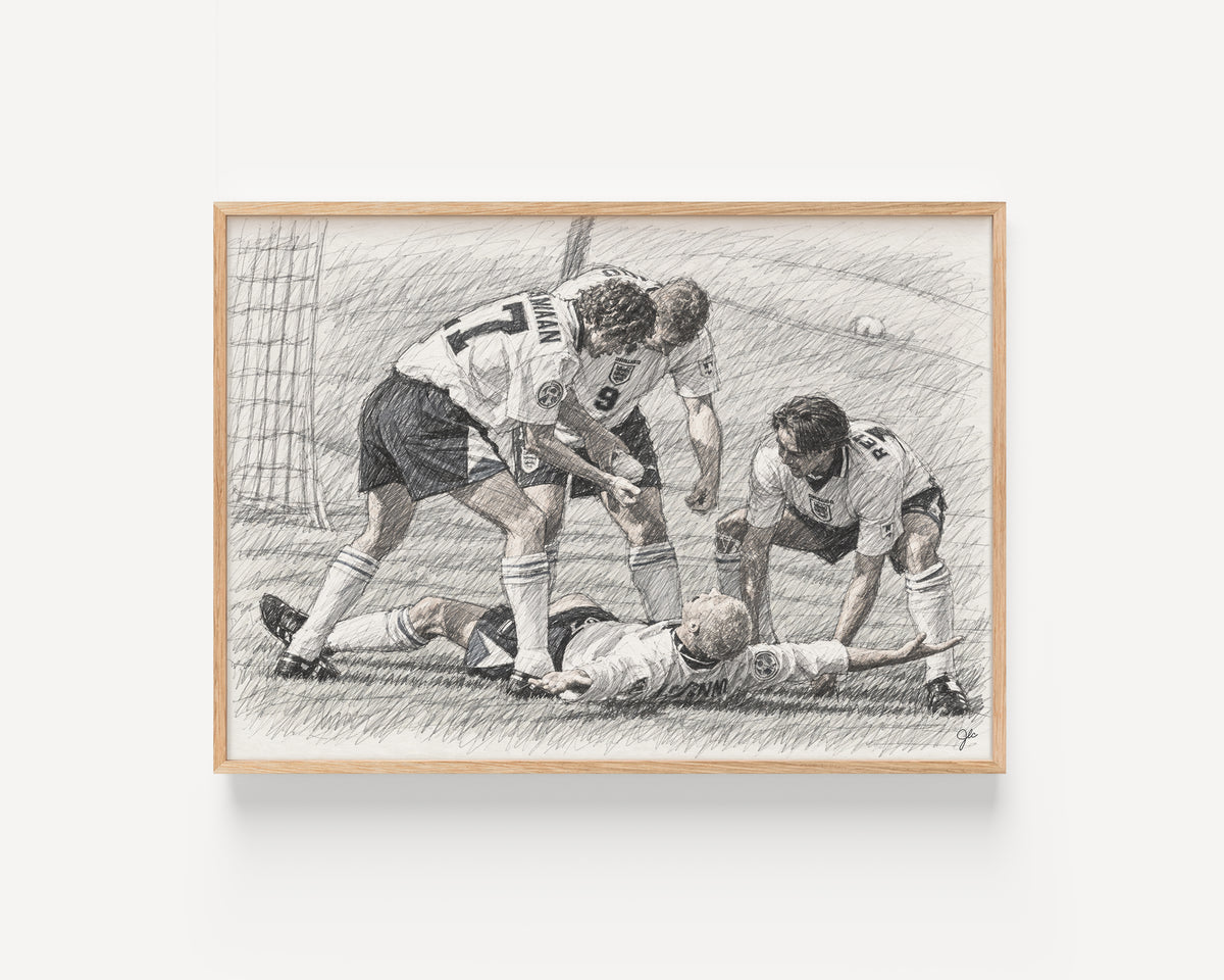 "Open Wide" Football Moment Pencil Sketch Print | UK