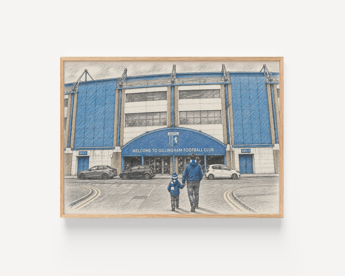 "Up the Gills" Gillingham FC Football Wall Art Print | UK
