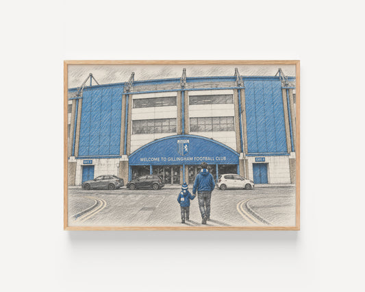 "Up the Gills" Gillingham FC Football Wall Art Print | UK