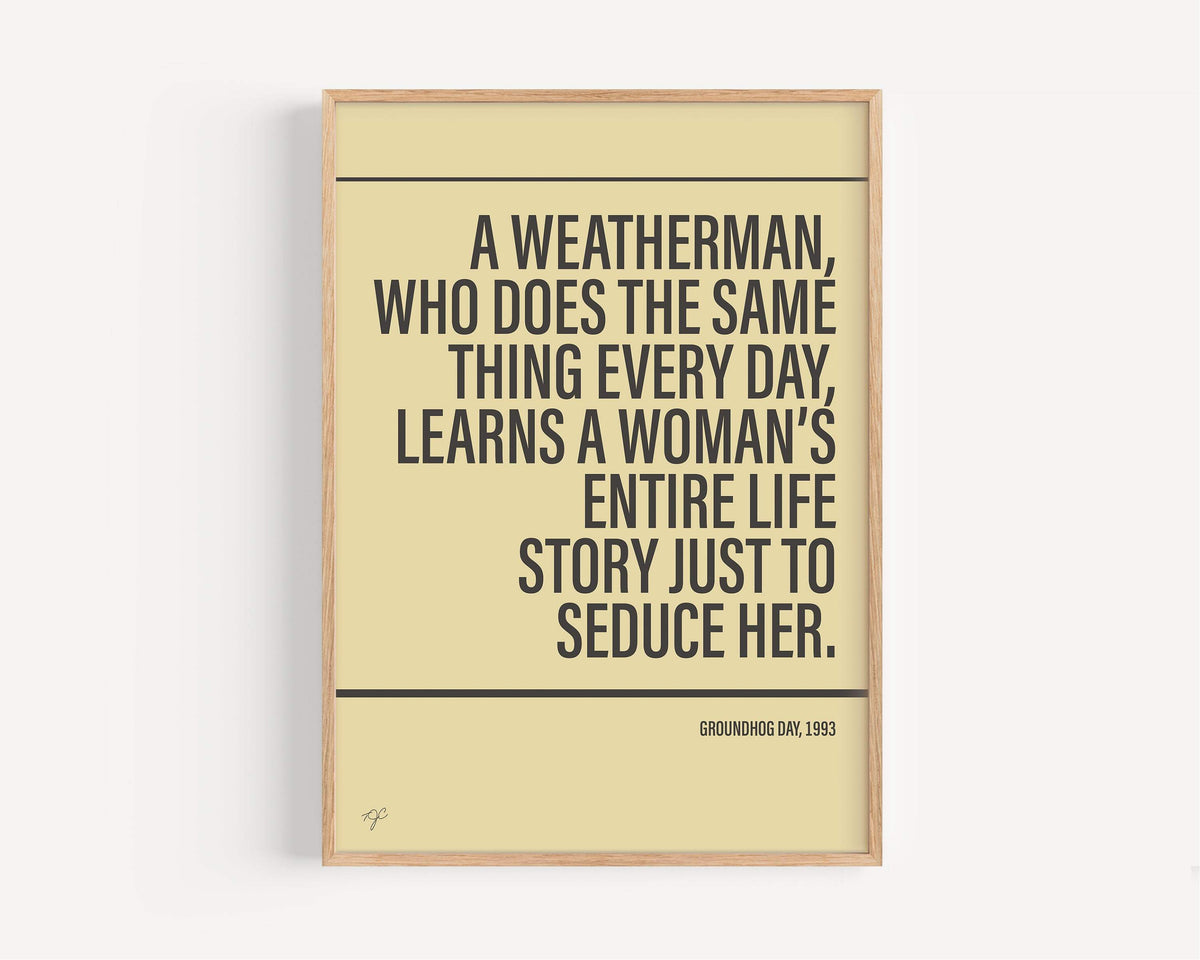 Groundhog Day Alternative TV and Film Print - Cream