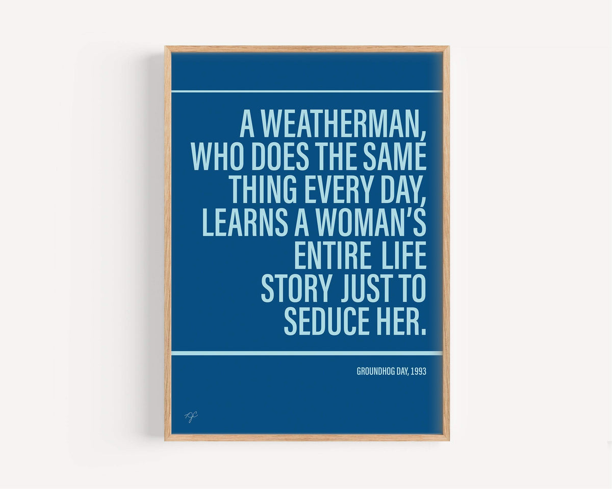Groundhog Day Alternative TV and Film Print - Dark Blue