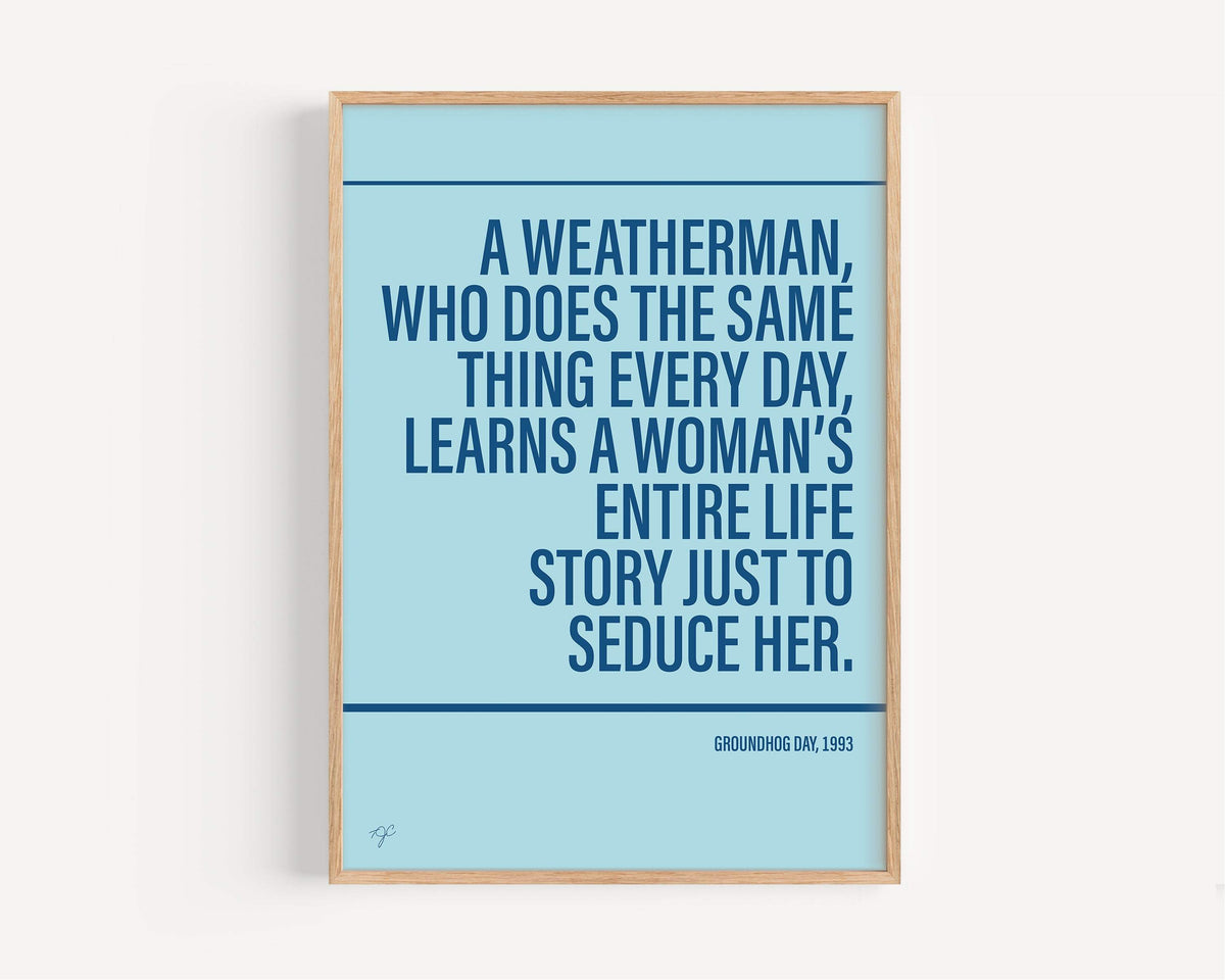 Groundhog Day Alternative TV and Film Print - Light Blue