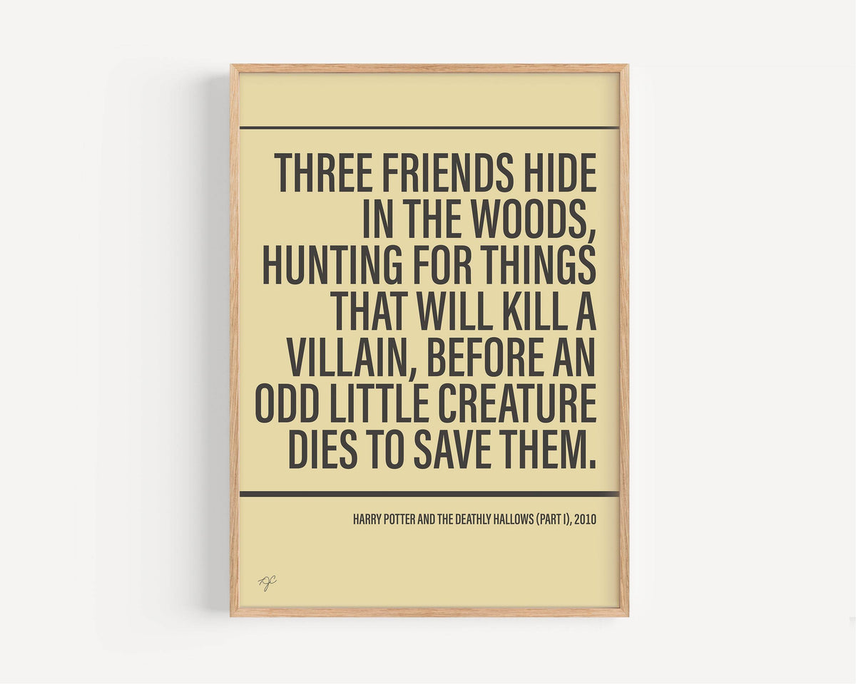 Deathly Hallows Part 1 print - Cream