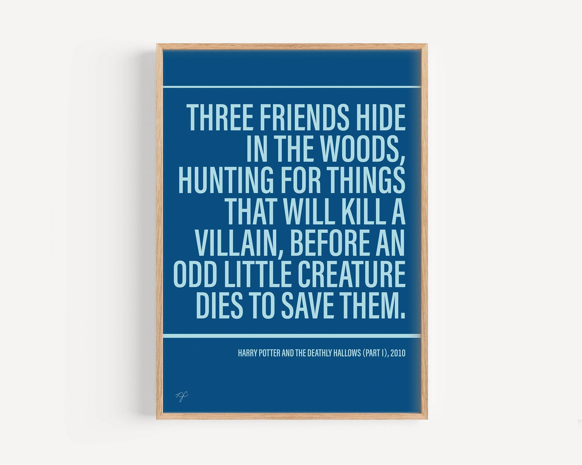 Deathly Hallows Part 1 print - Dark Blue