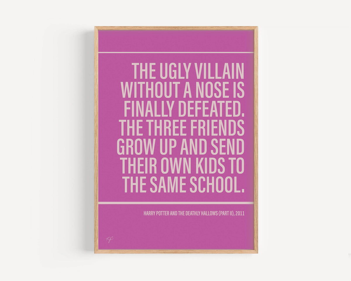 Deathly Hallows Part 2 print - Bright Pink