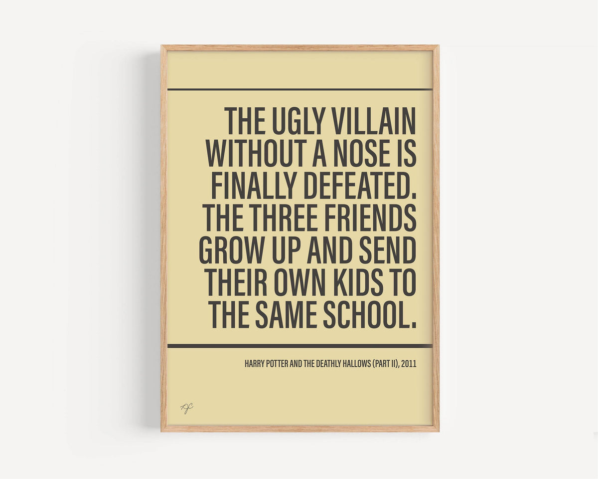 Deathly Hallows Part 2 print - Cream