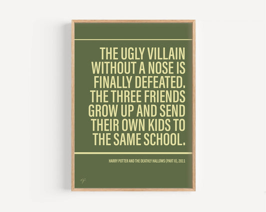 Deathly Hallows Part 2 print - Khaki