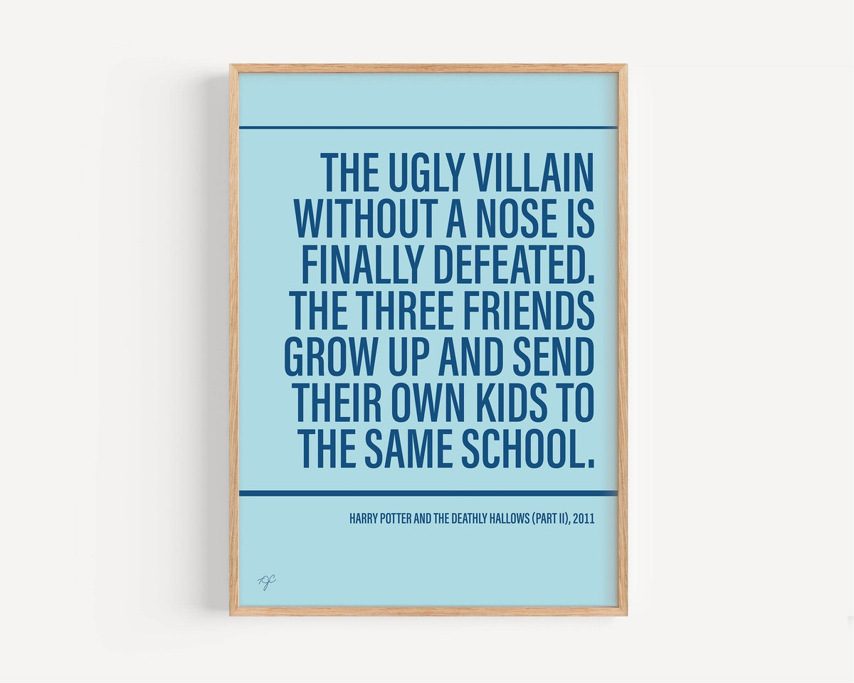 Deathly Hallows Part 2 print - Light Blue