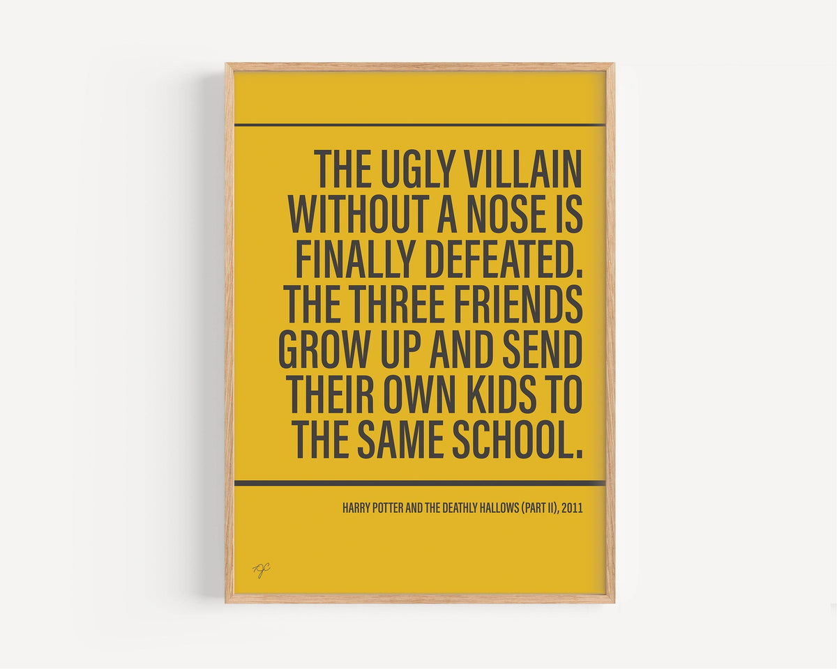 Deathly Hallows Part 2 print - Mustard