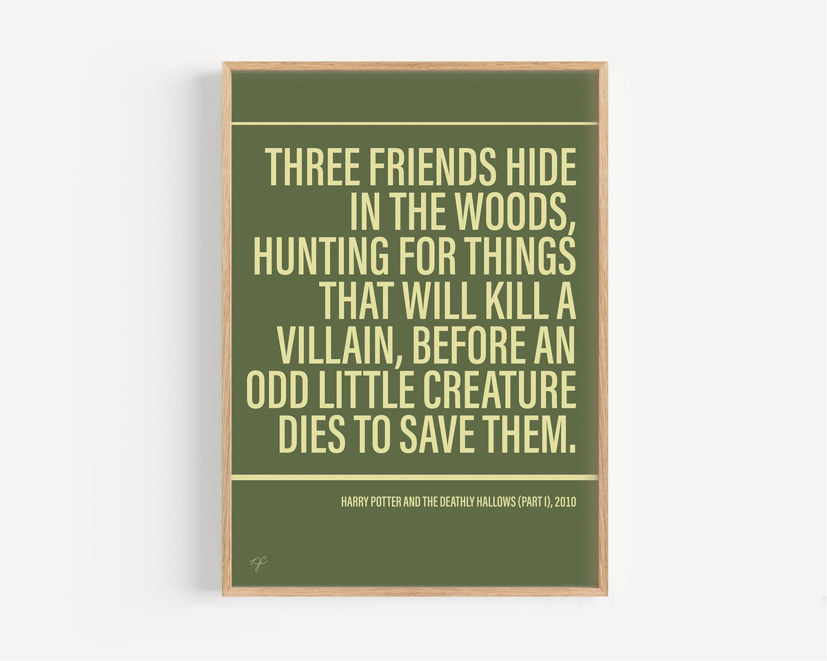 Deathly Hallows Part 1 print - Khaki