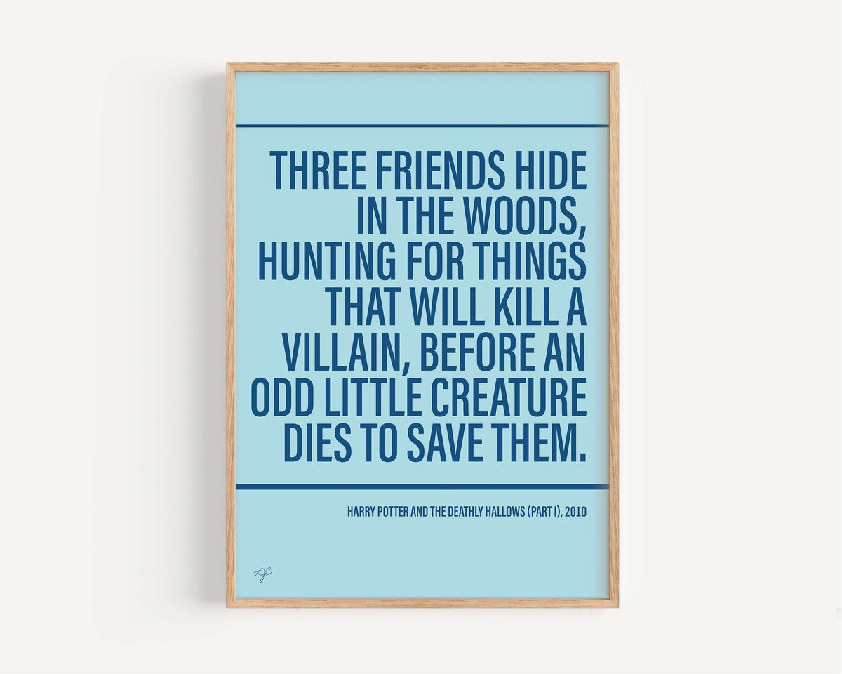 Deathly Hallows Part 1 print - Light Blue