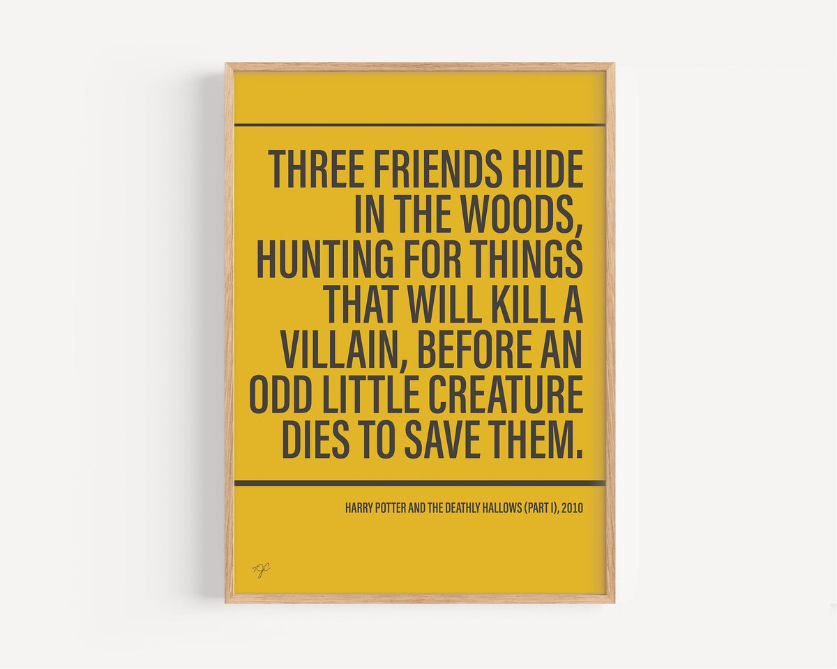 Deathly Hallows Part 1 print - Mustard