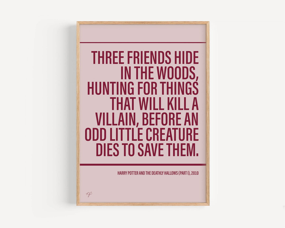 Deathly Hallows Part 1 print - Pink